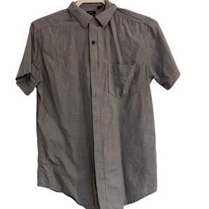 J Ferrar Slim Fit Cotton Checked Short Sleeve Shirt Grey
